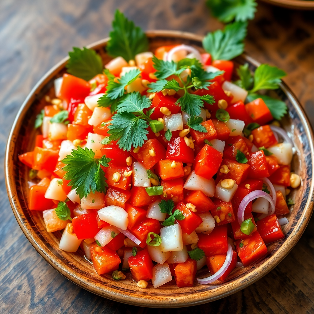 Fermented Fish and Herb Salad