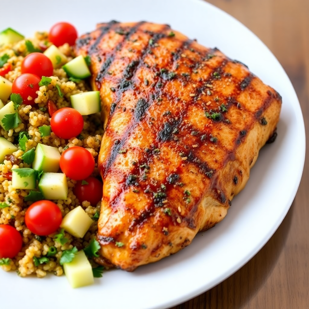 Lemon Herb Grilled Chicken with Quinoa Salad