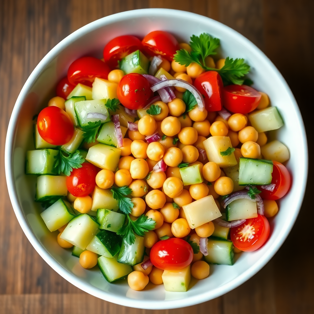 Refreshing Cucumber & Chickpea Salad Bowl