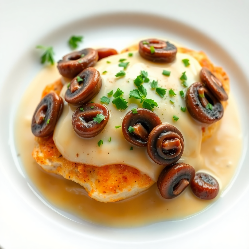 Keto Mushroom & Swiss Chicken Bake