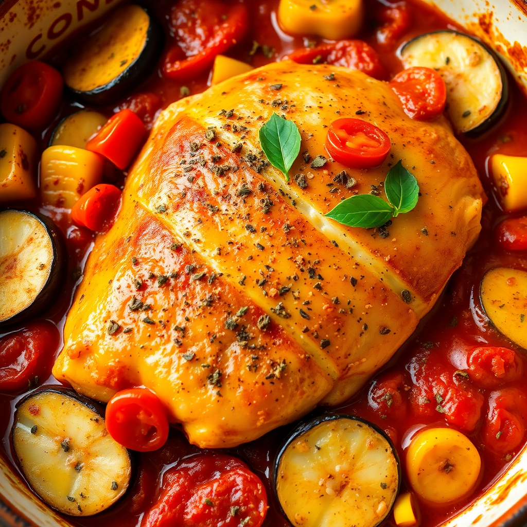 Mediterranean Oven-Baked Chicken and Vegetable Casserole