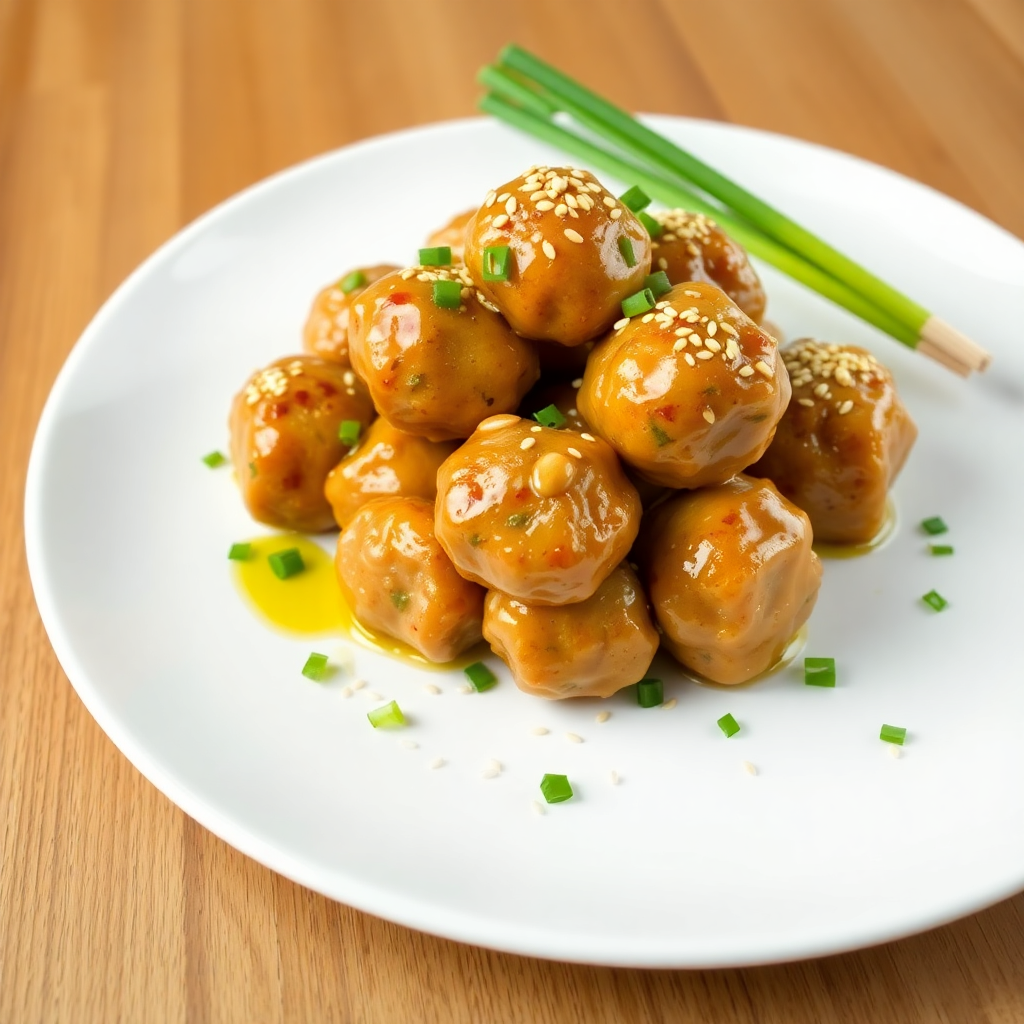 Asian-Style Chicken Meatballs with Sesame and Ginger
