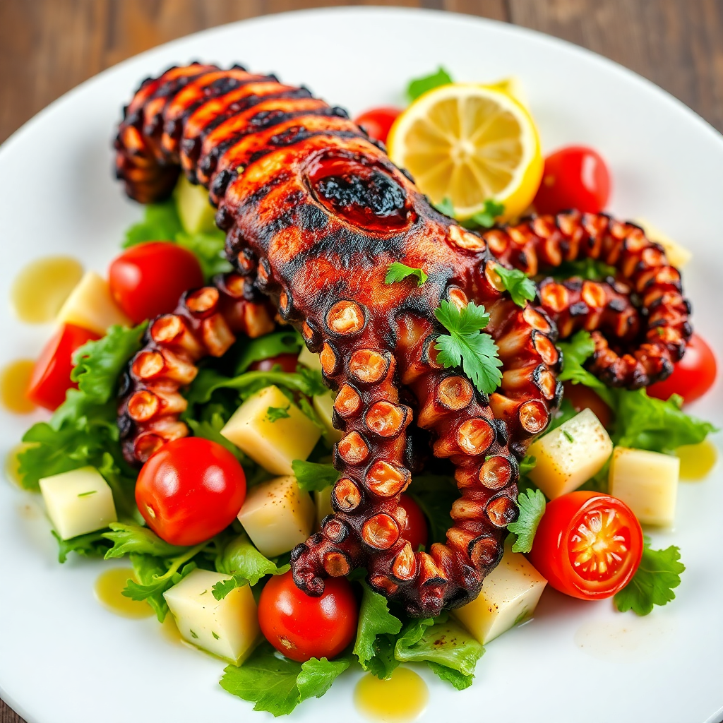 Grilled Mediterranean Octopus Salad