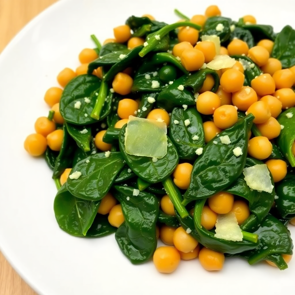 Garlic Spinach and Chickpea Sauté