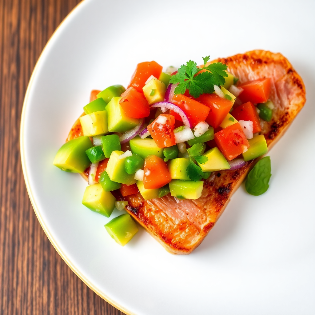 Seared Tuna Steak with Avocado Salsa