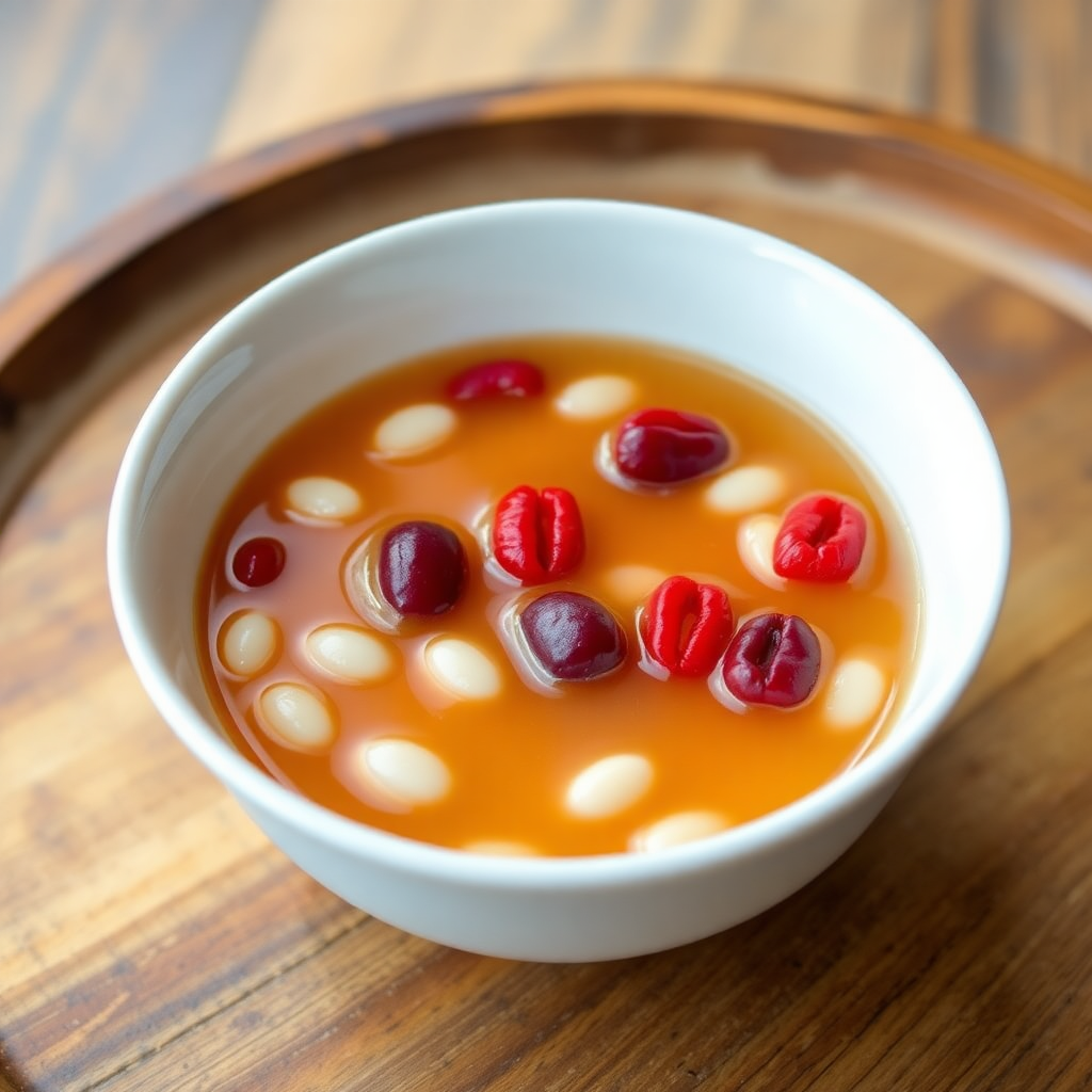 Steamed Lotus Seed and Red Bean Sweet Soup