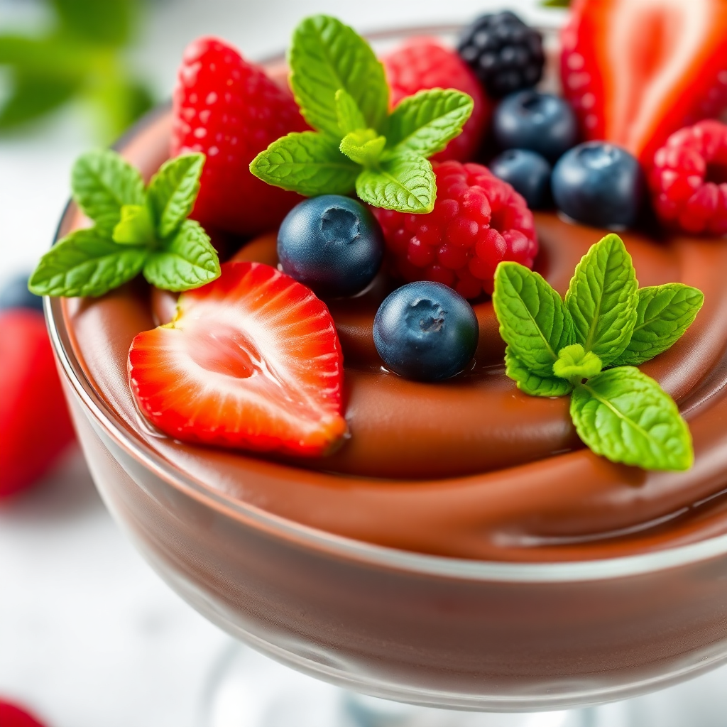 Chocolate Avocado Mousse with Fresh Berries