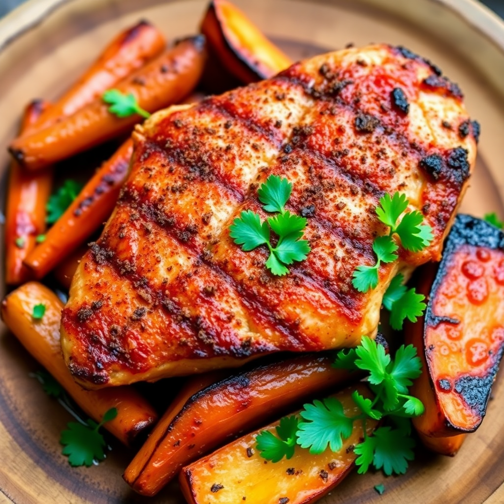 Tribal Spiced Grilled Chicken with Roasted Root Vegetables