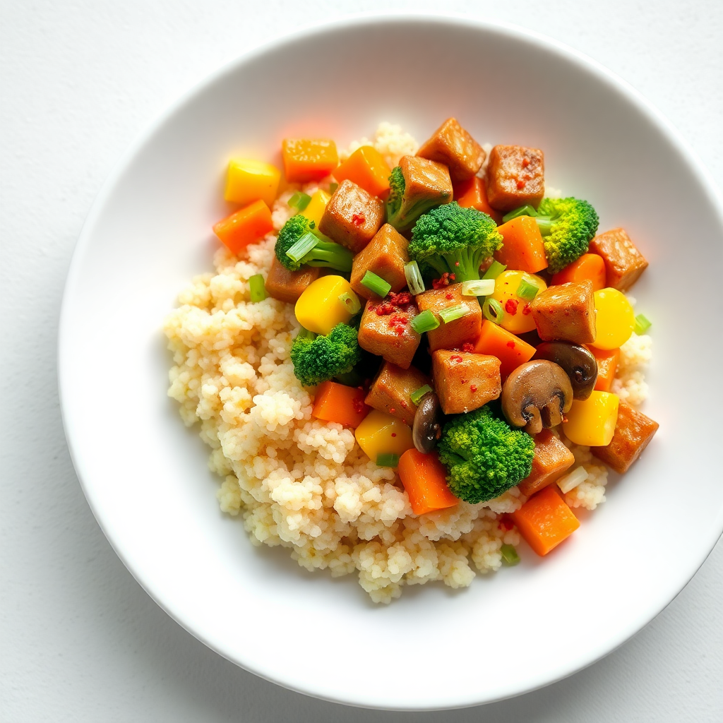 Spicy Soya Chunk Quinoa Stir-Fry