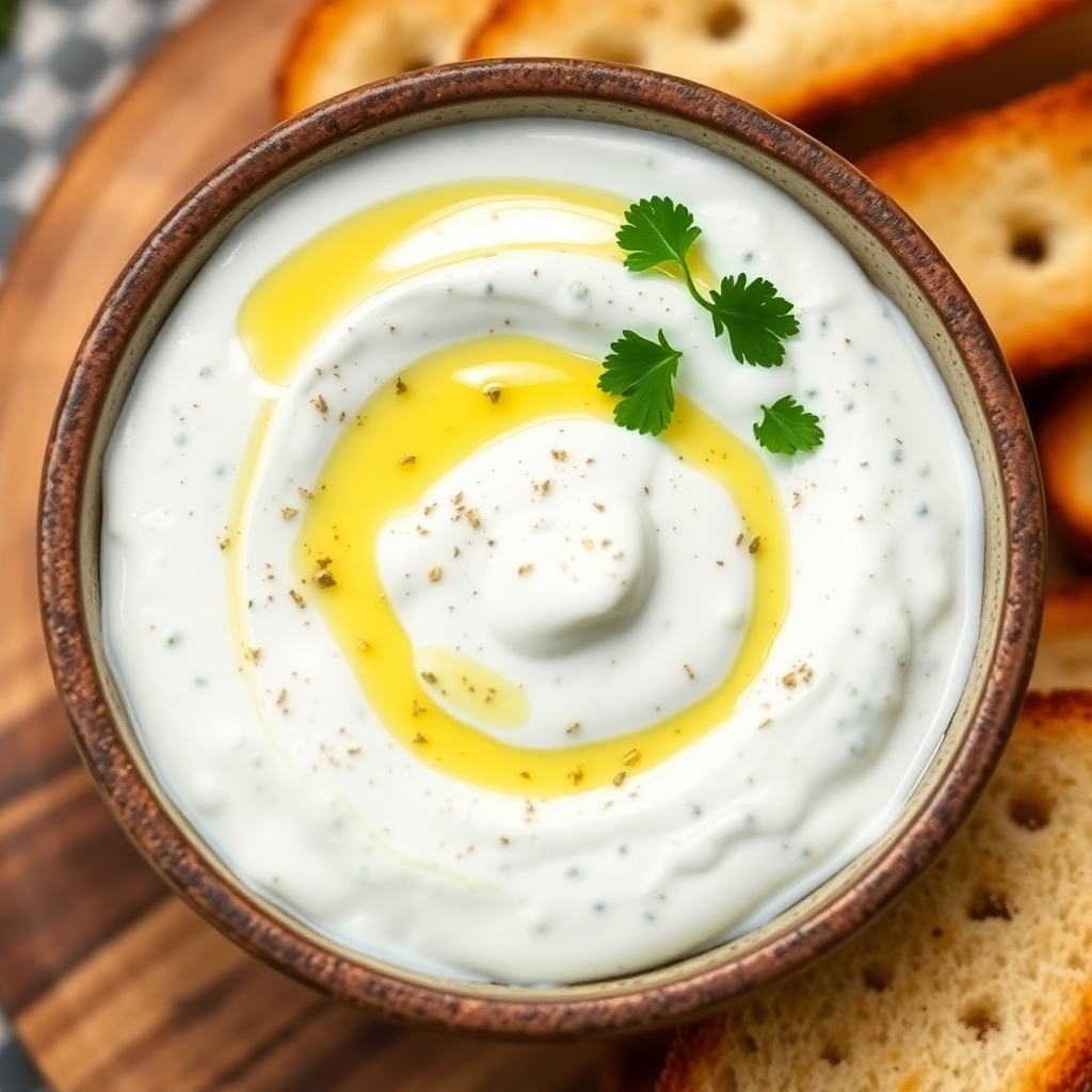 Garlic Yogurt Cheese Dip