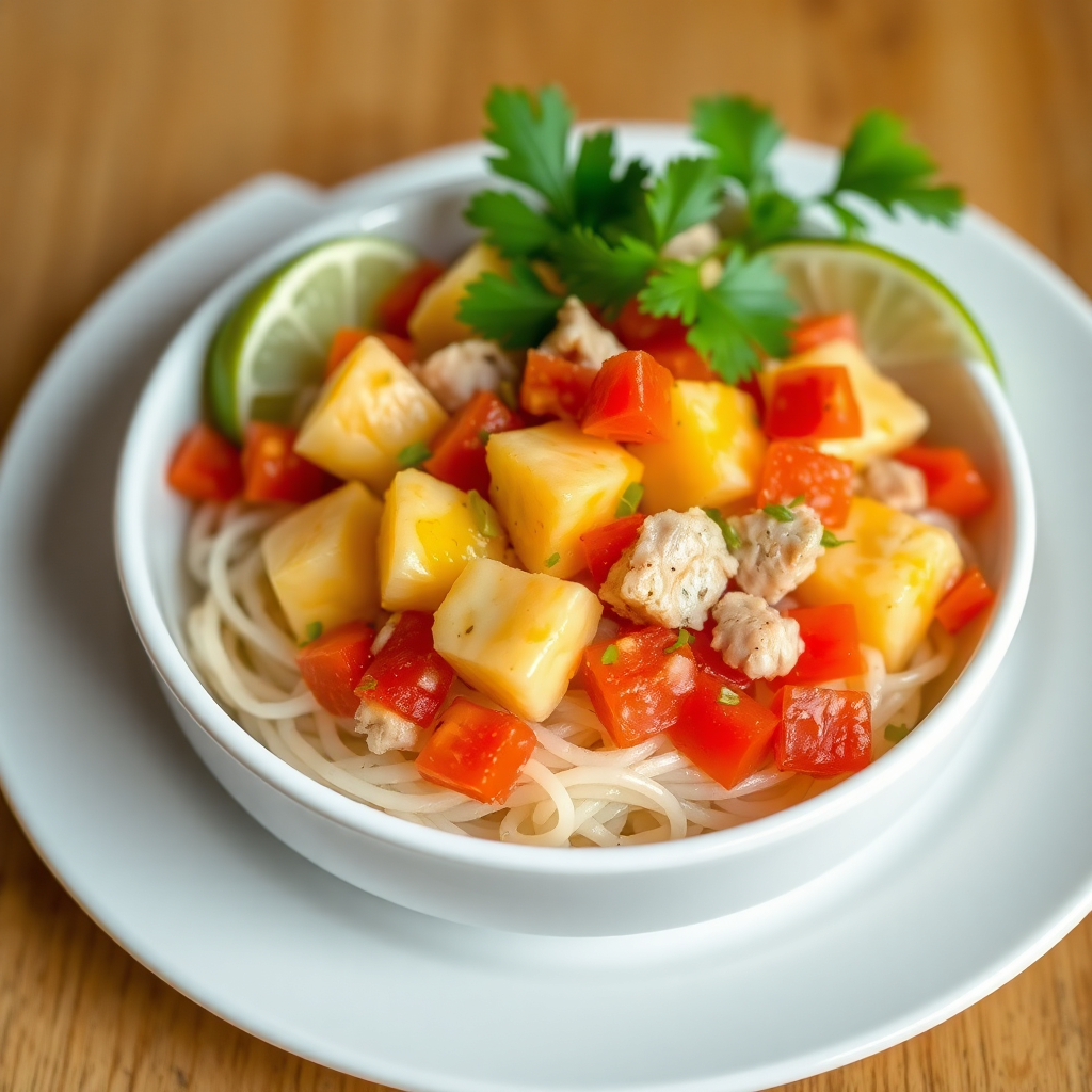 Tropical Tuna and Yuca Noodle Bowl