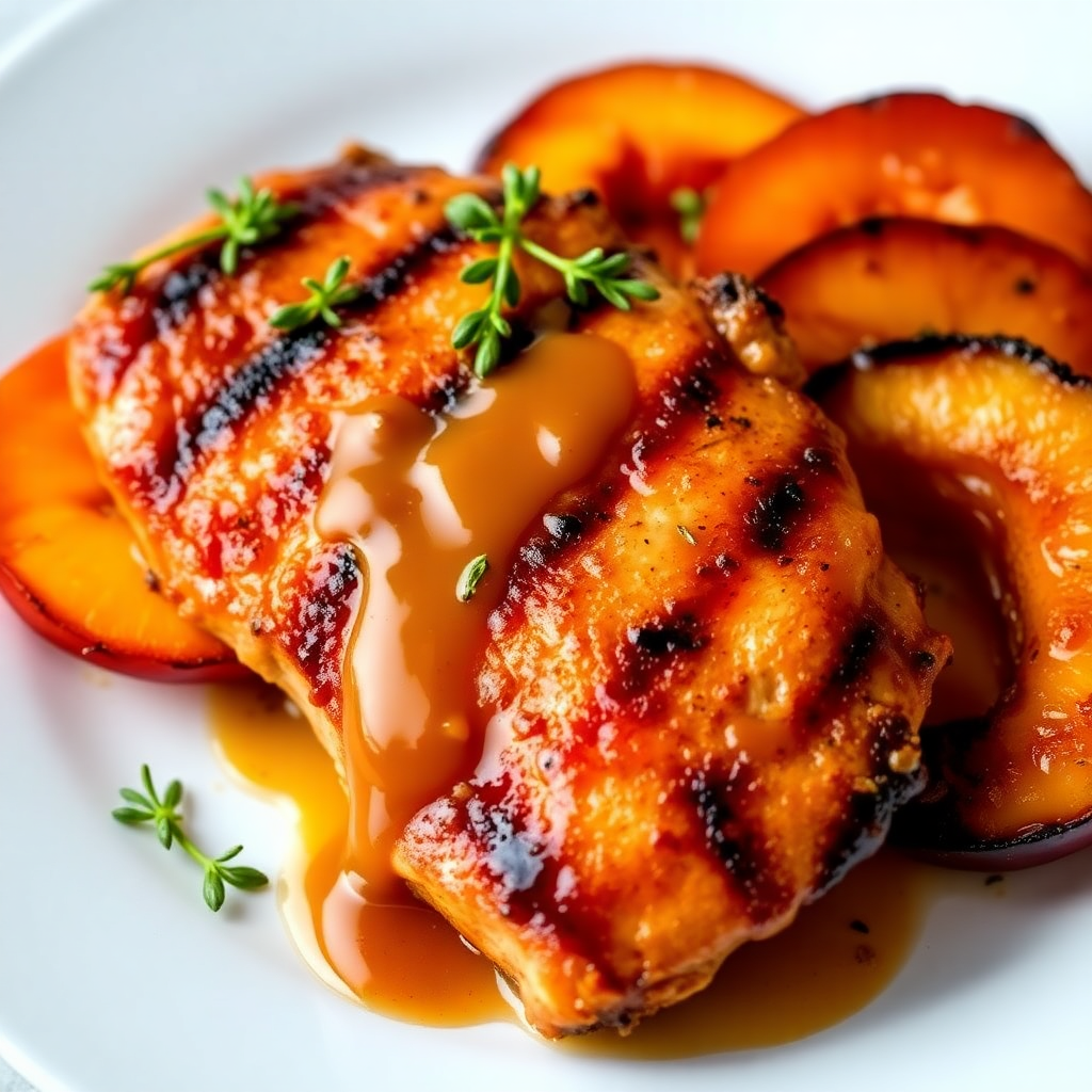 Grilled Peach Chicken with Honey Glaze
