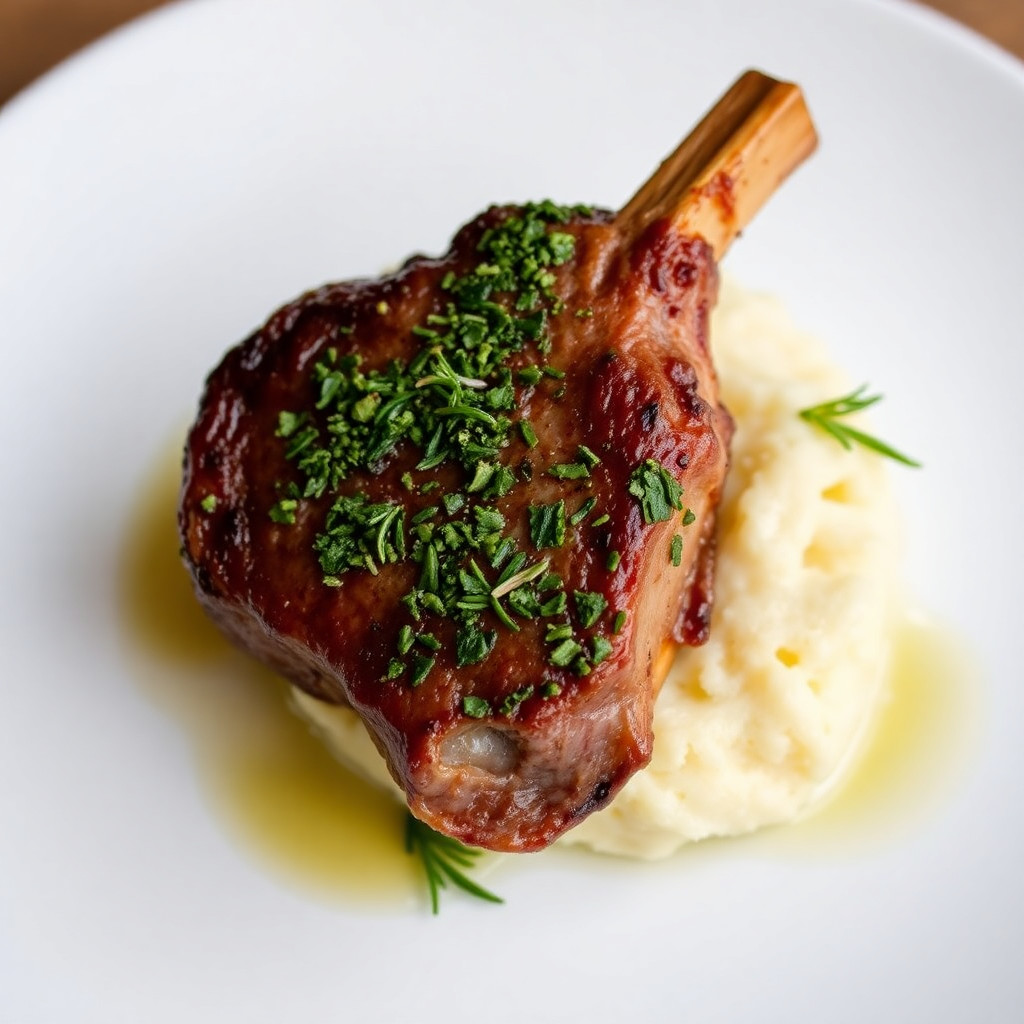 Herb-Crusted Lamb Chops with Garlic Mashed Potatoes