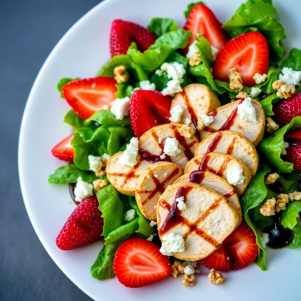 Strawberry Chicken Salad with Balsamic Glaze