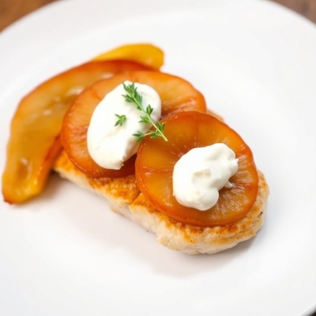Caramelized Pear and Goat Cheese Chicken Breast