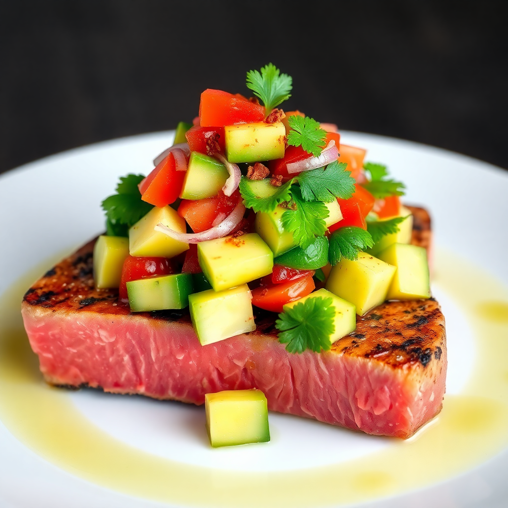 Seared Tuna Steak with Avocado Salsa