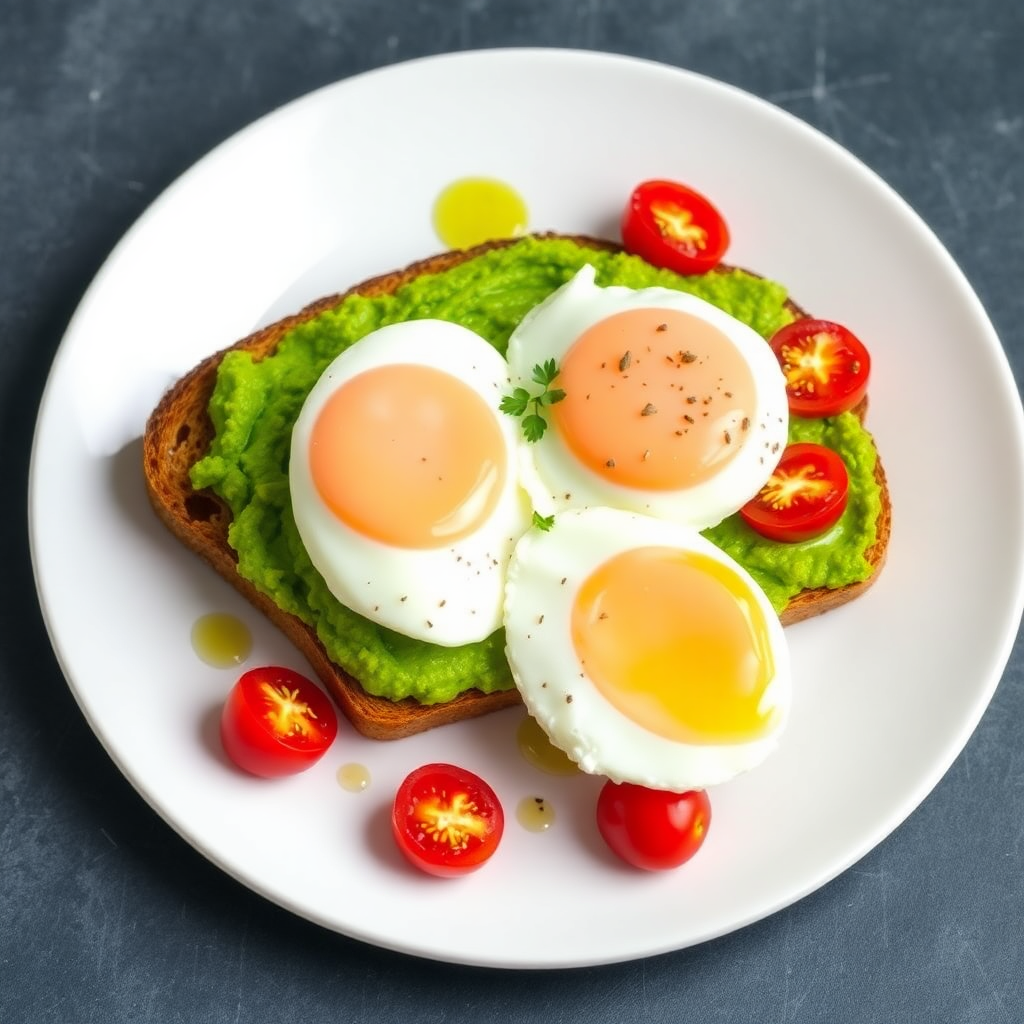 Gluten-Free Avocado Toast with Eggs and Cherry Tomatoes