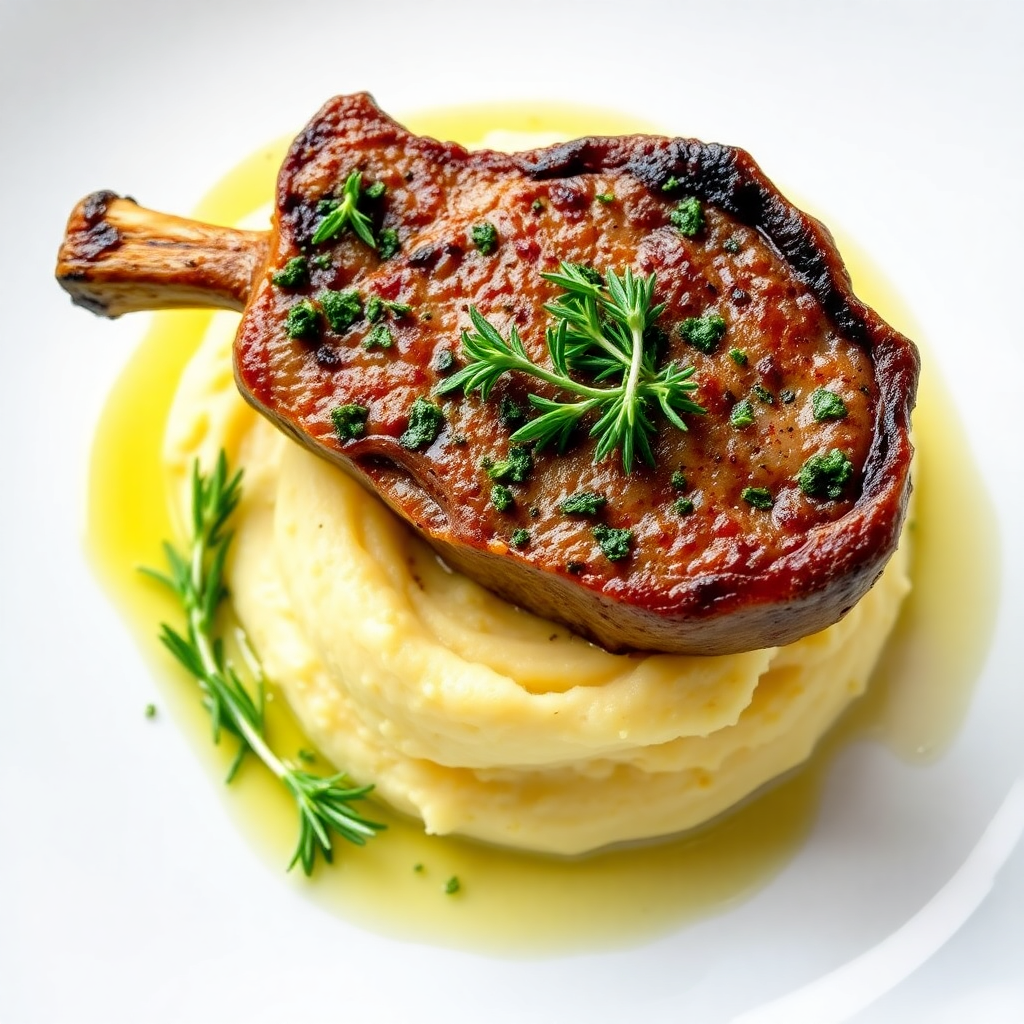 Herb-Crusted Lamb Chops with Garlic Mashed Potatoes
