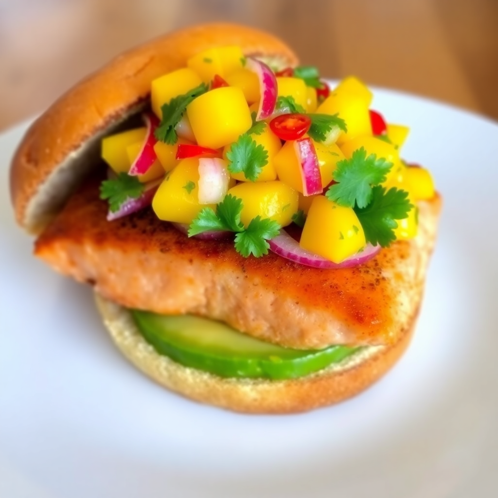 Caribbean Spiced Salmon Sandwich