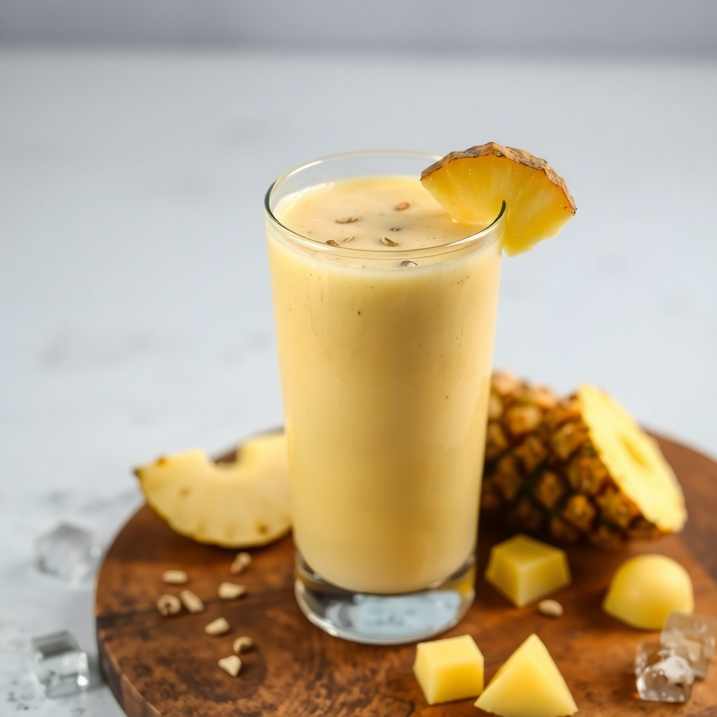 Refreshing Pear and Pineapple Qamar al-Din Smoothie
