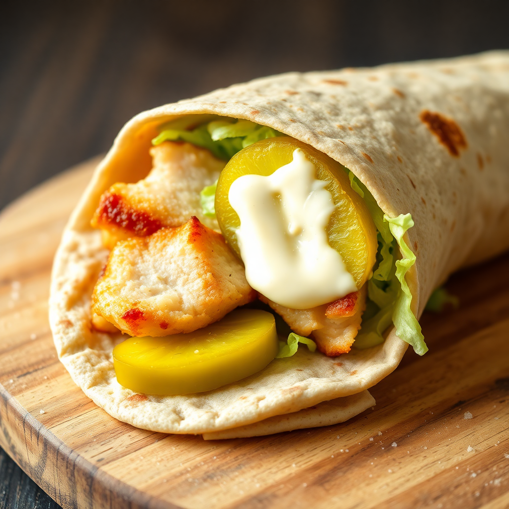 Tangy Pickle Chicken Wrap