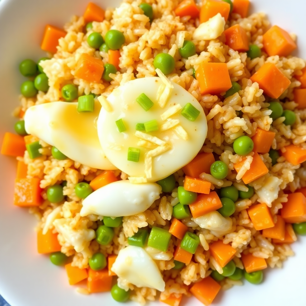 Healthy Asian Egg Fried Rice Breakfast