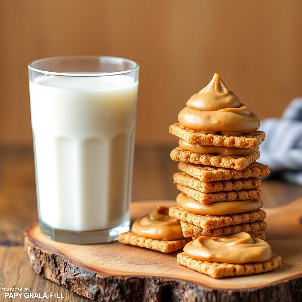Crunchy Peanut Butter Wholegrain Crackers with Milk