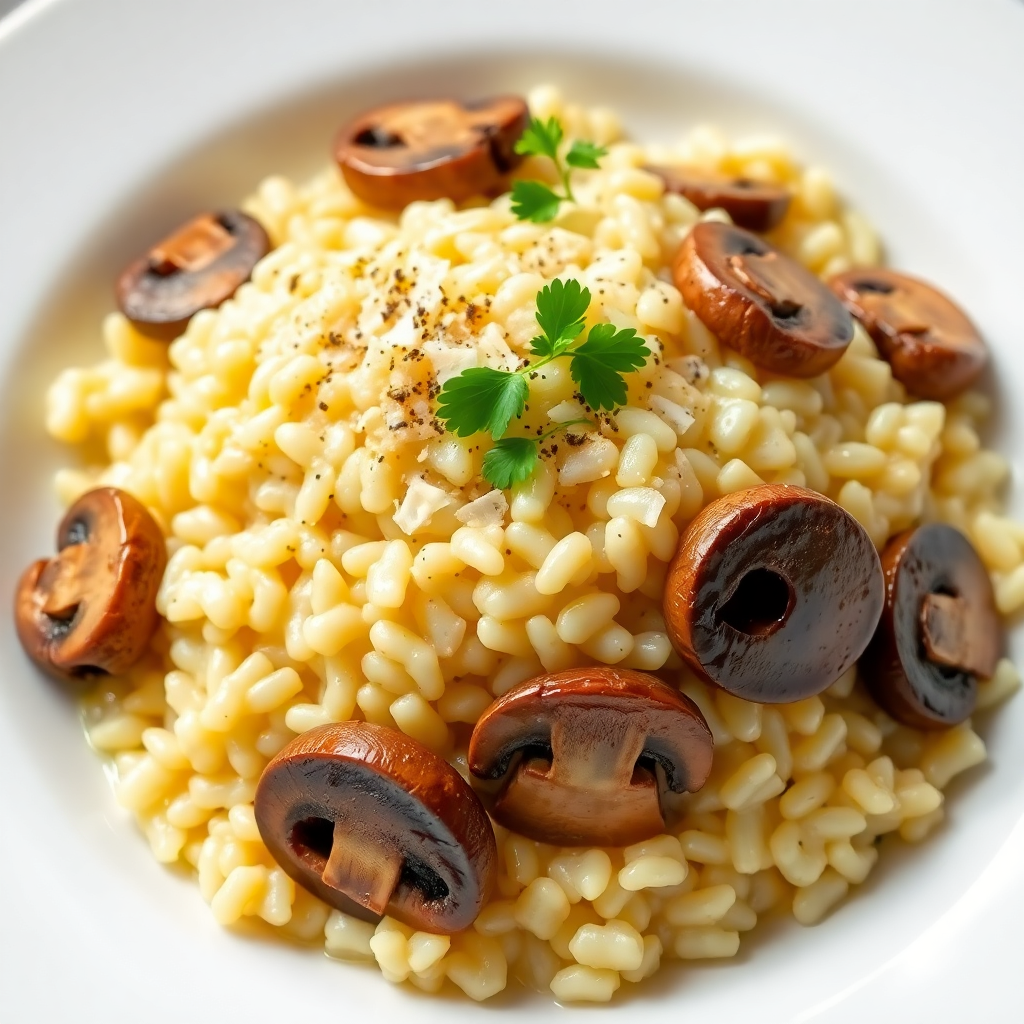 Garlic Butter Mushroom Risotto