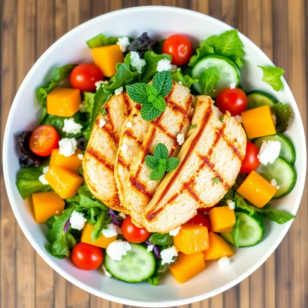 Cantaloupe Chicken Salad Bowl