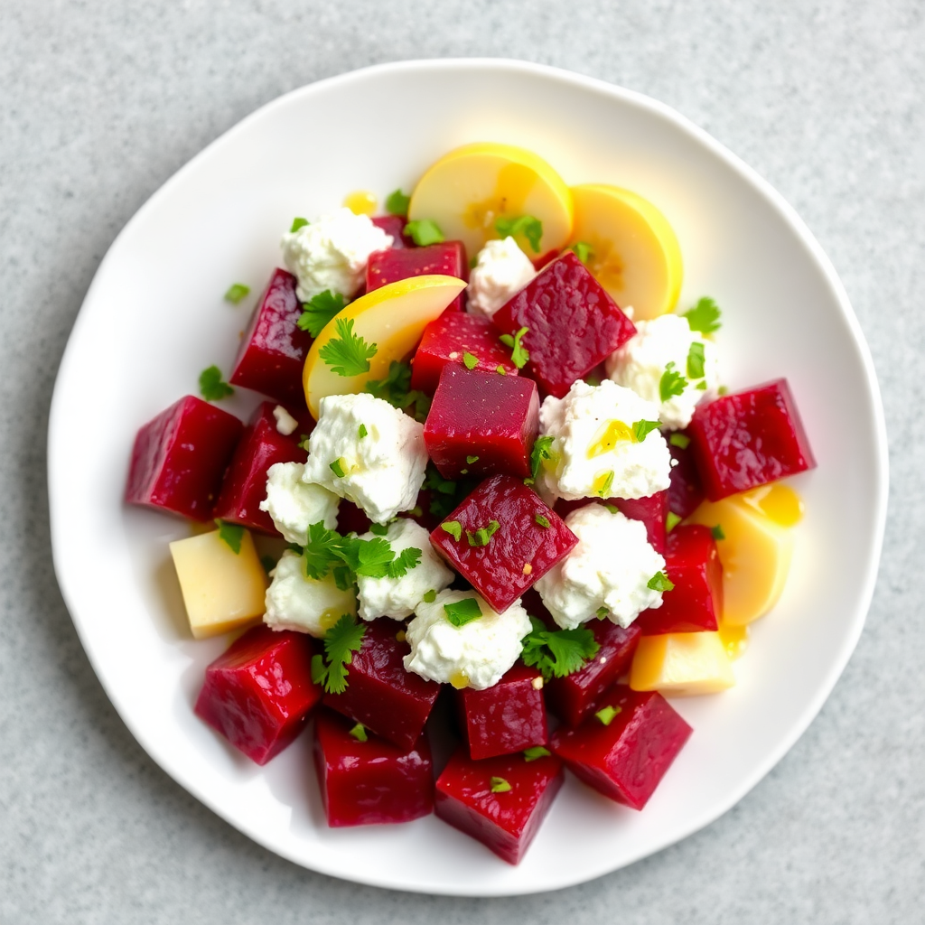Red & White Nourishing Beetroot and Cottage Cheese Salad