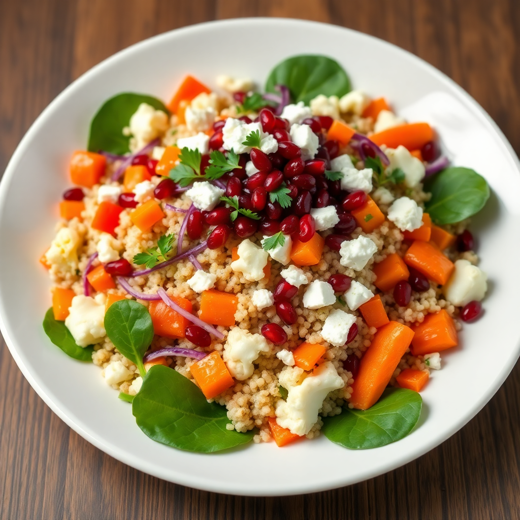 Rainbow Nourishing Quinoa Salad with Red & White Veggies