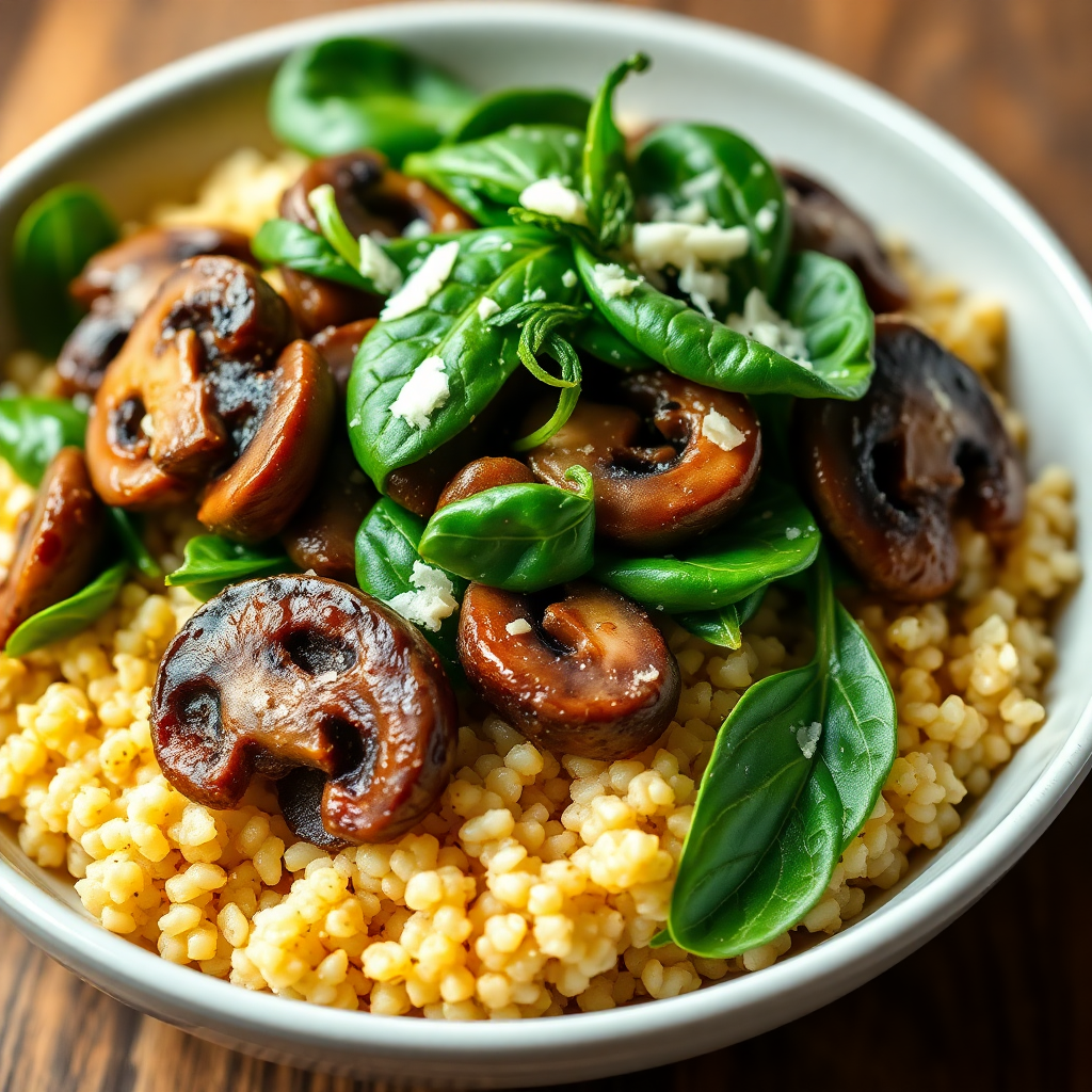 Savory Mushroom and Spinach Quinoa Bowl