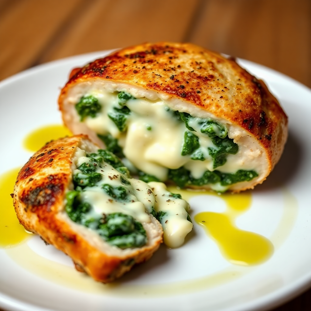 Spinach and Cheese Stuffed Chicken Breast