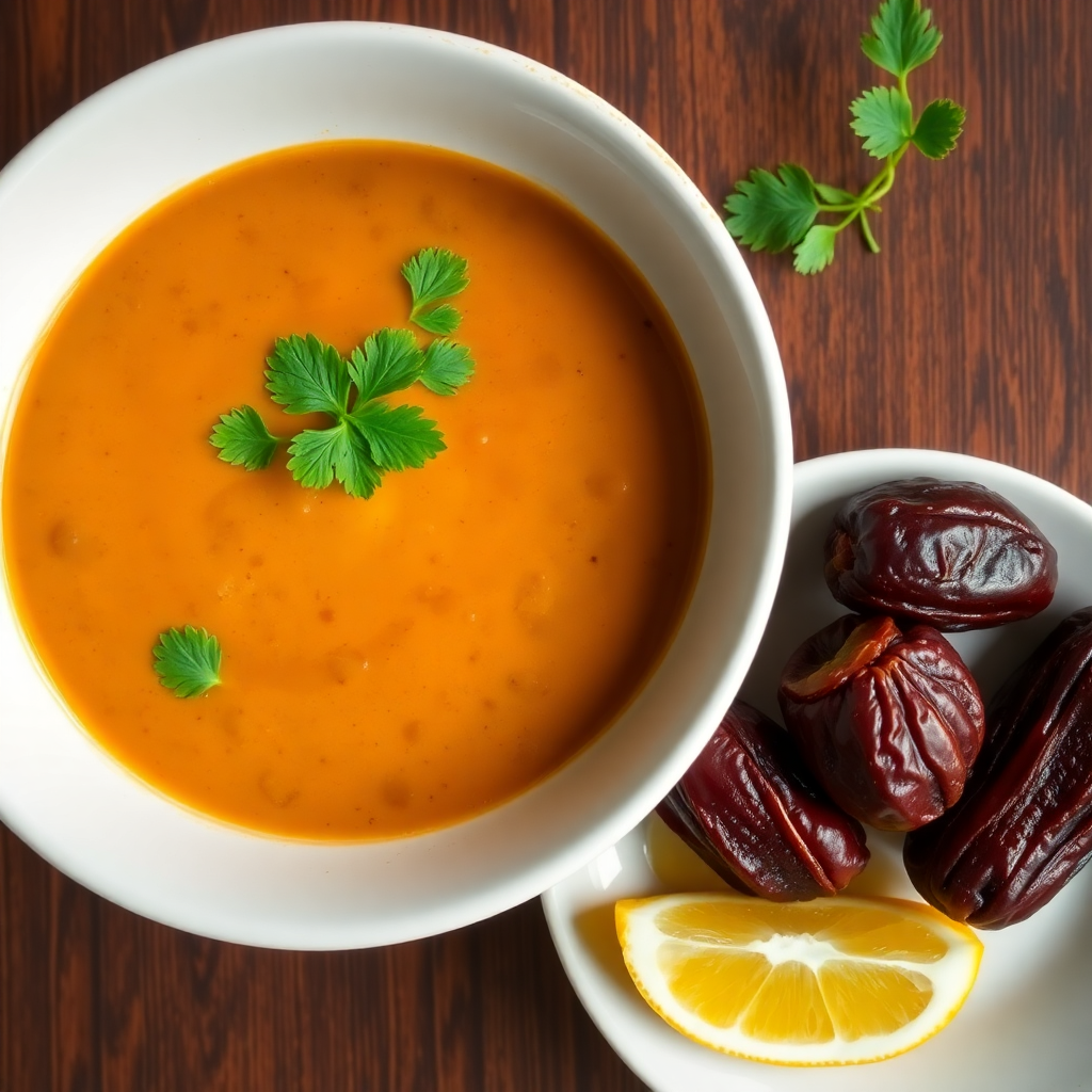 Sweet Dates and Lentil Soup for Iftar