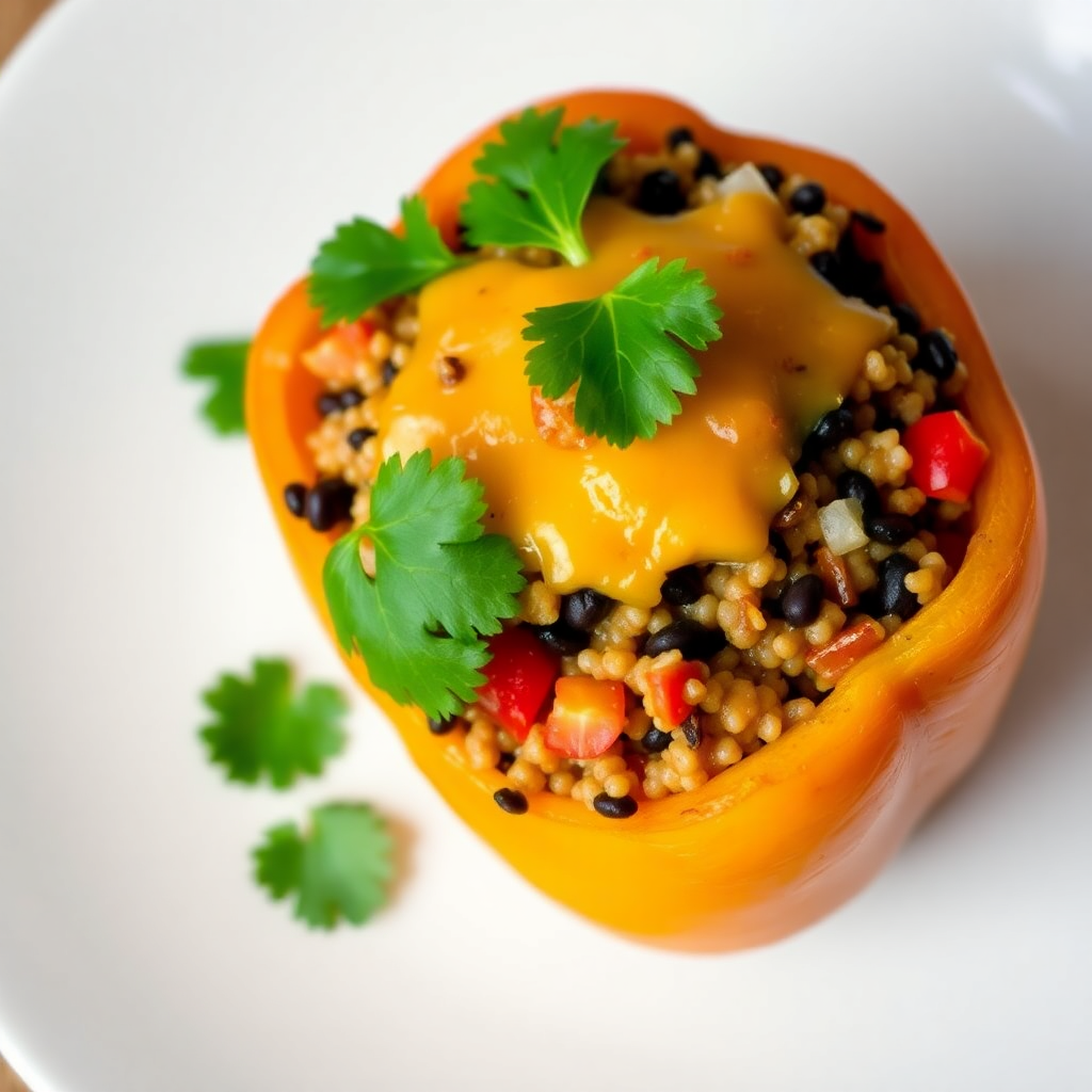 Stuffed Bell Peppers with Quinoa and Black Beans