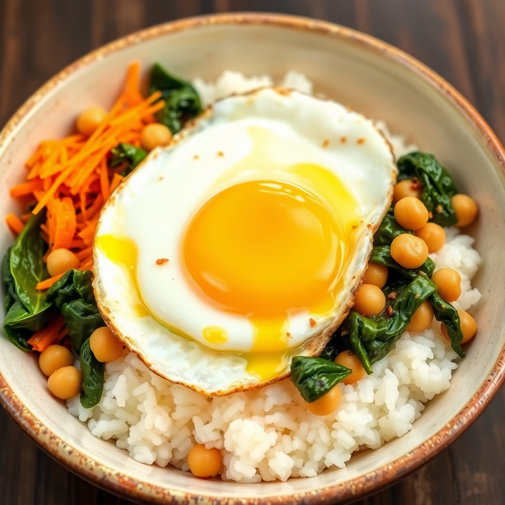 Hearty One-Egg Veggie Rice Bowl