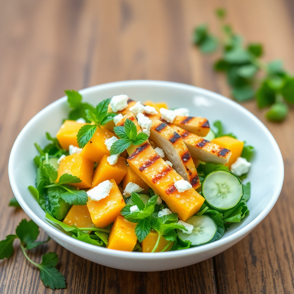 Cantaloupe Chicken Salad Bowl