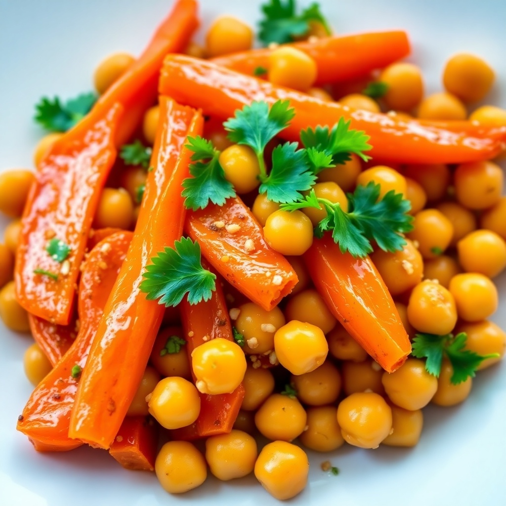 Honey Glazed Carrot and Chickpea Stir-Fry