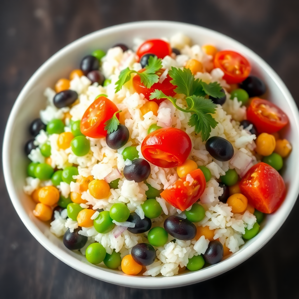 Fresh Legume and Rice Salad