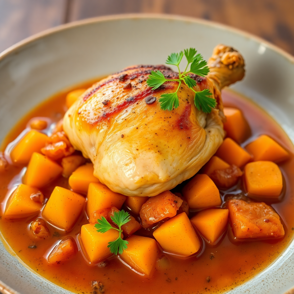 Braised Chicken Thigh with Root Vegetable Stew