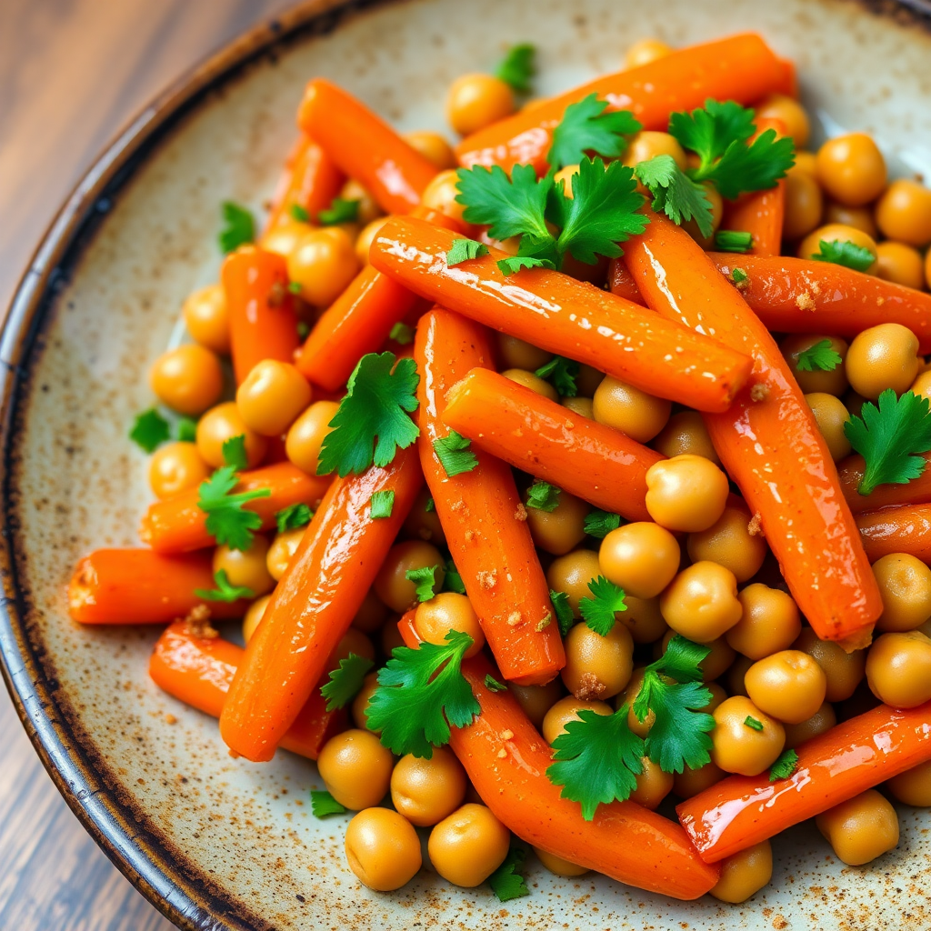Glazed Carrot and Chickpea Stir-Fry
