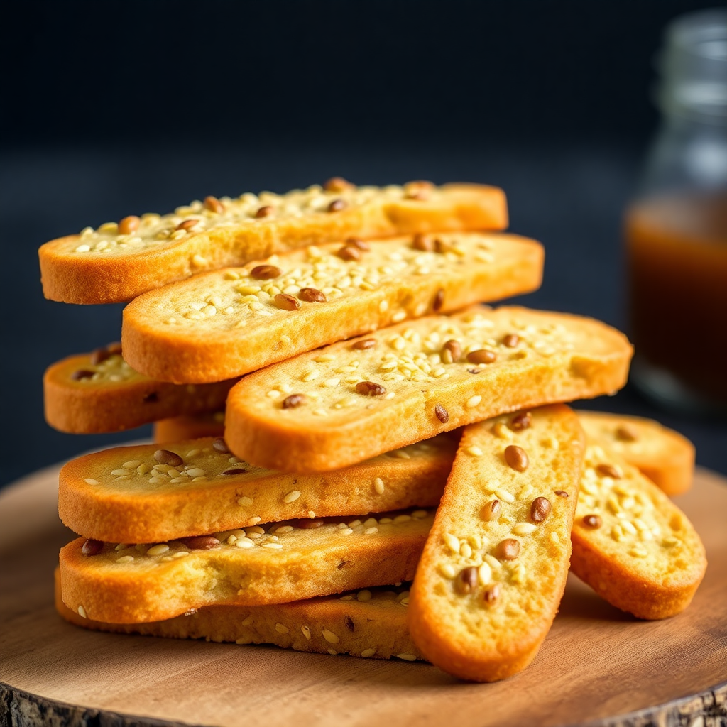 Savory Sesame Honey Biscotti