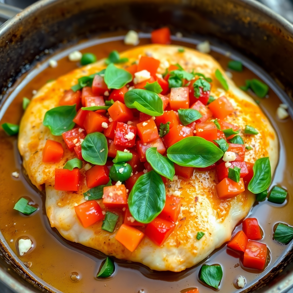 Tomato Basil Chicken Skillet