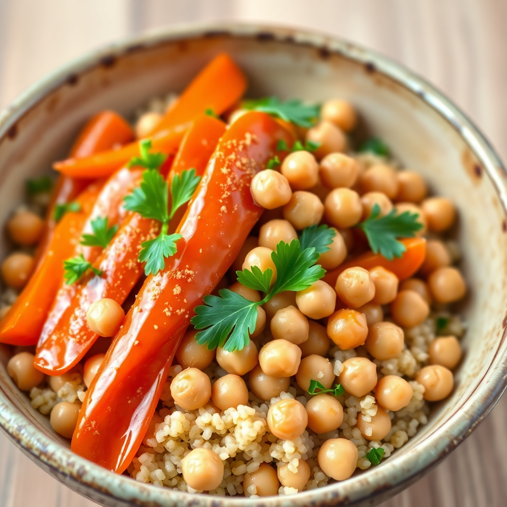Honey Glazed Carrot and Chickpea Bowl