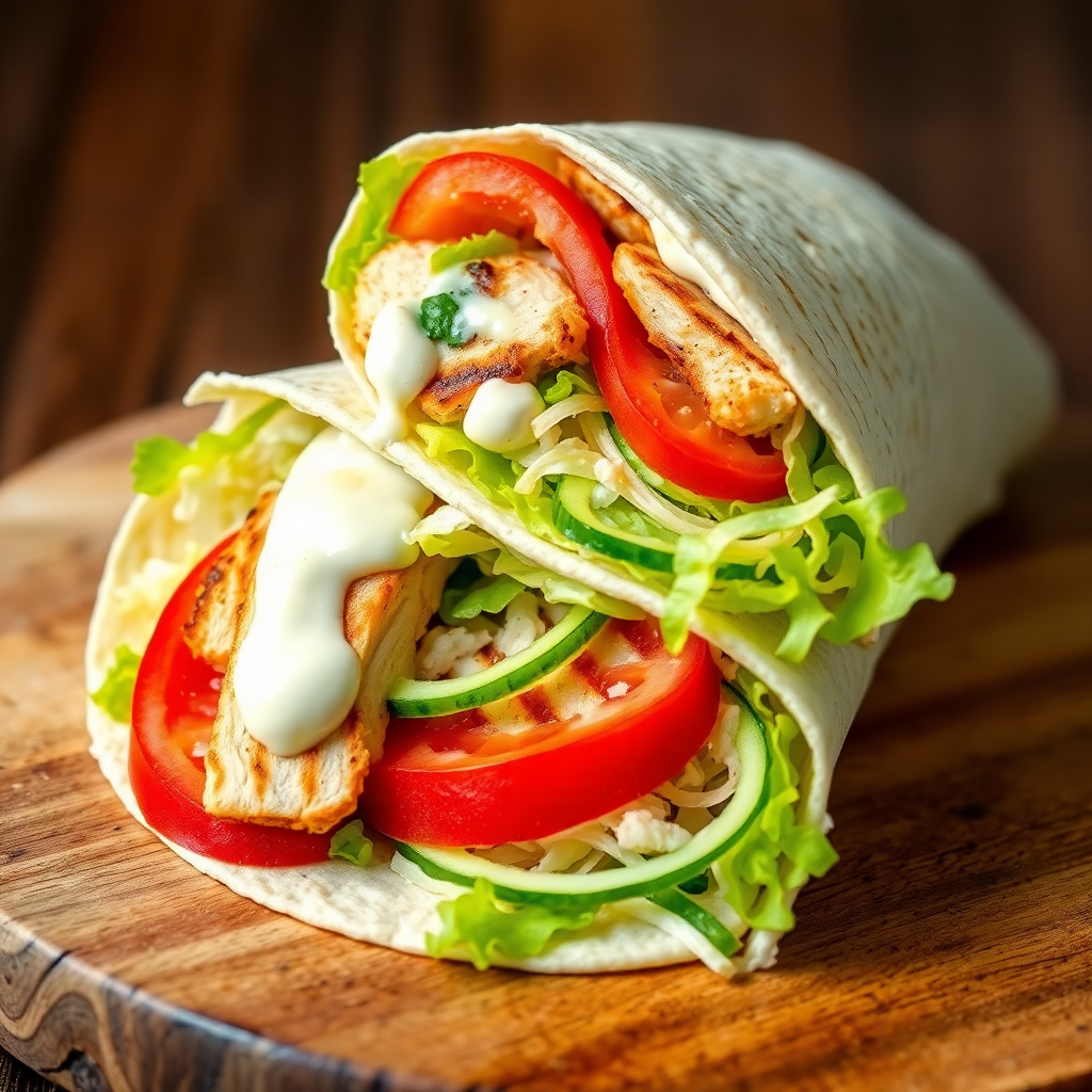 Creamy Mayo Chicken Wrap