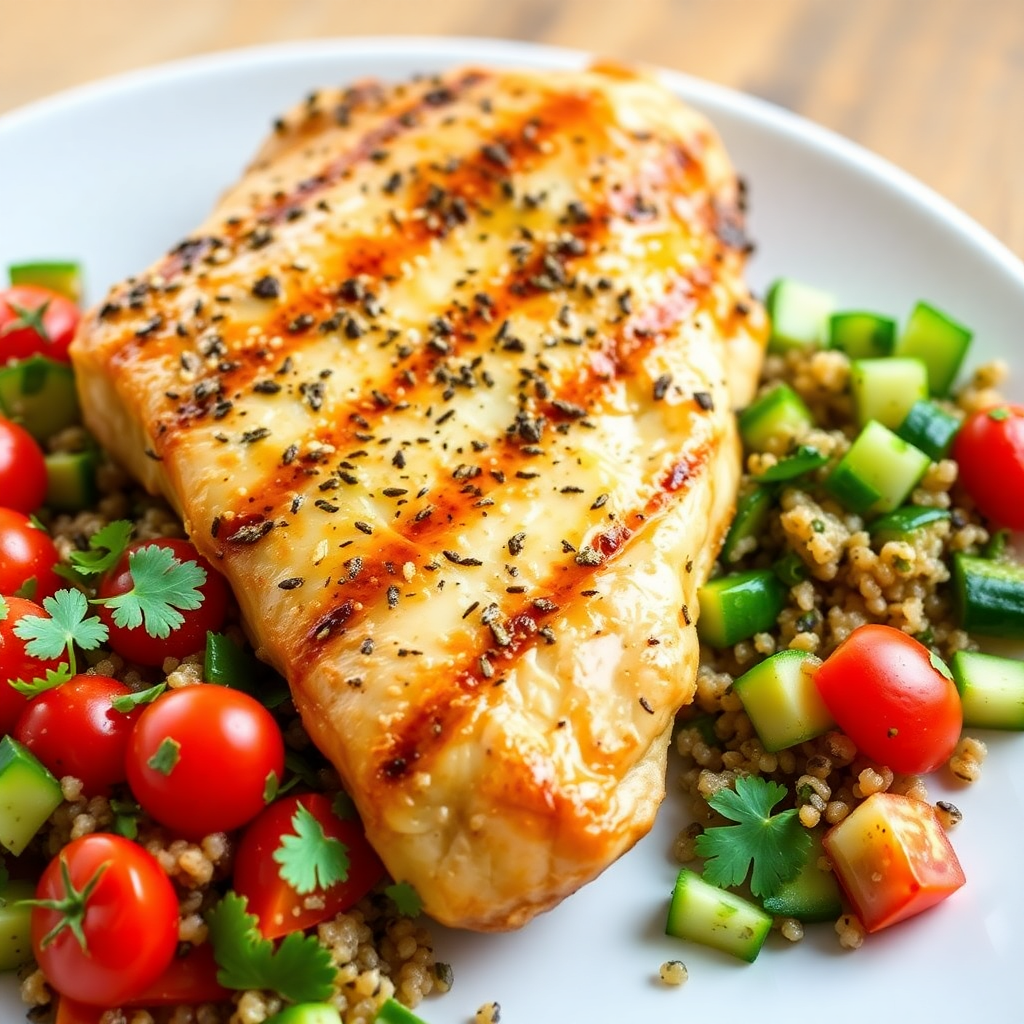 Lemon Herb Grilled Chicken with Quinoa Salad