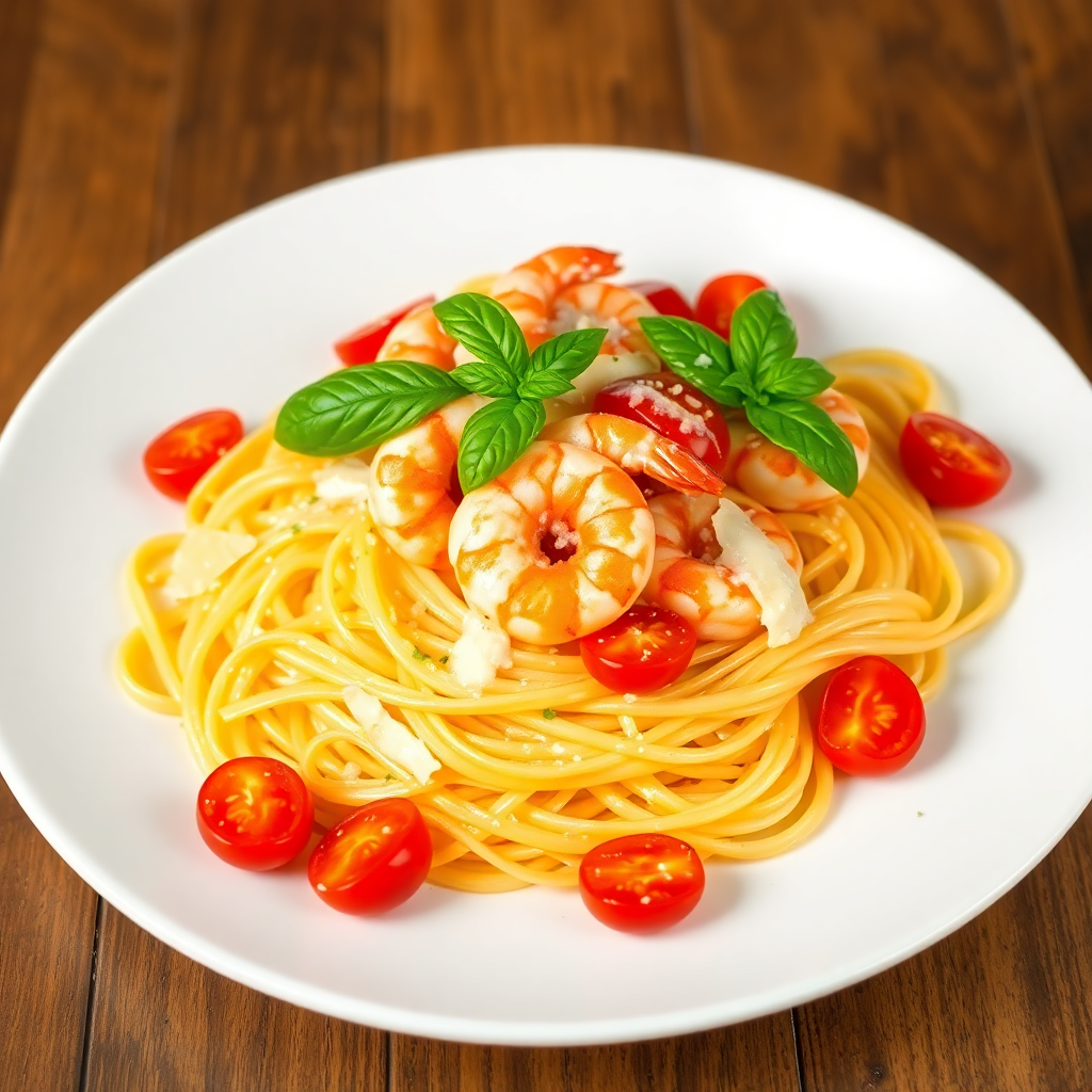 Tomatino Inspired Creamy Prawns and Cherry Tomato Tagliatelle