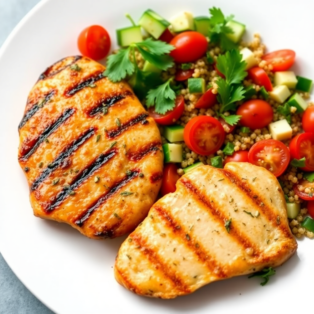 Lemon Herb Grilled Chicken with Quinoa Salad