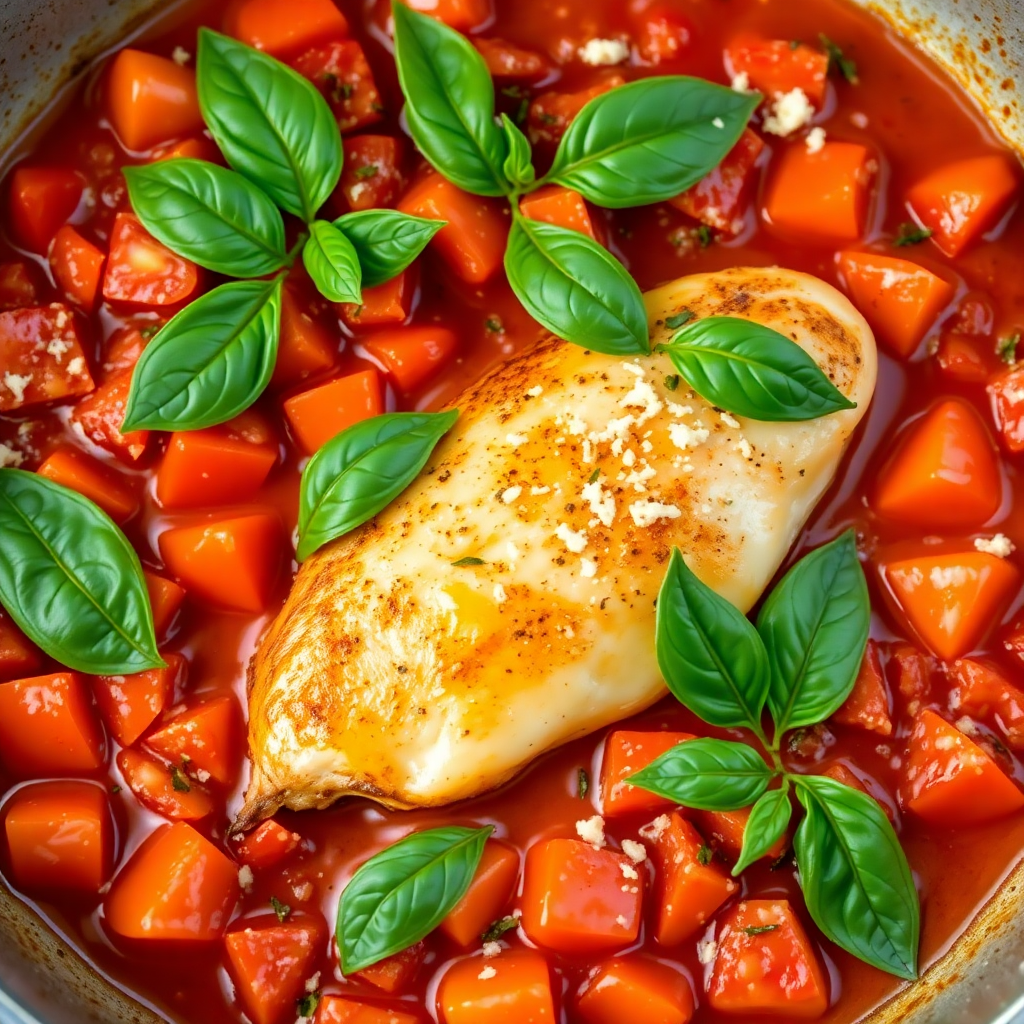 Tomato Basil Chicken Skillet