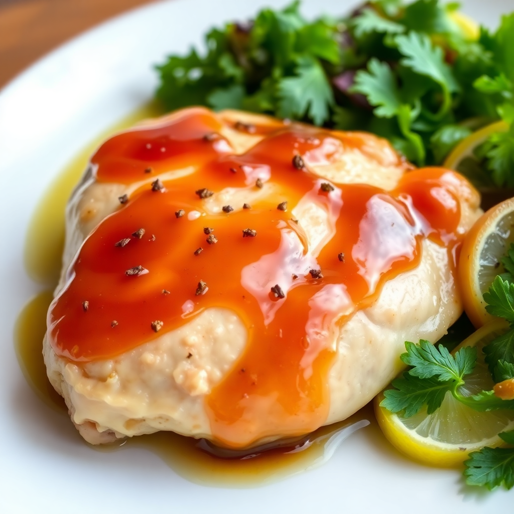 Savory Jelly-Glazed Chicken with Herb Salad
